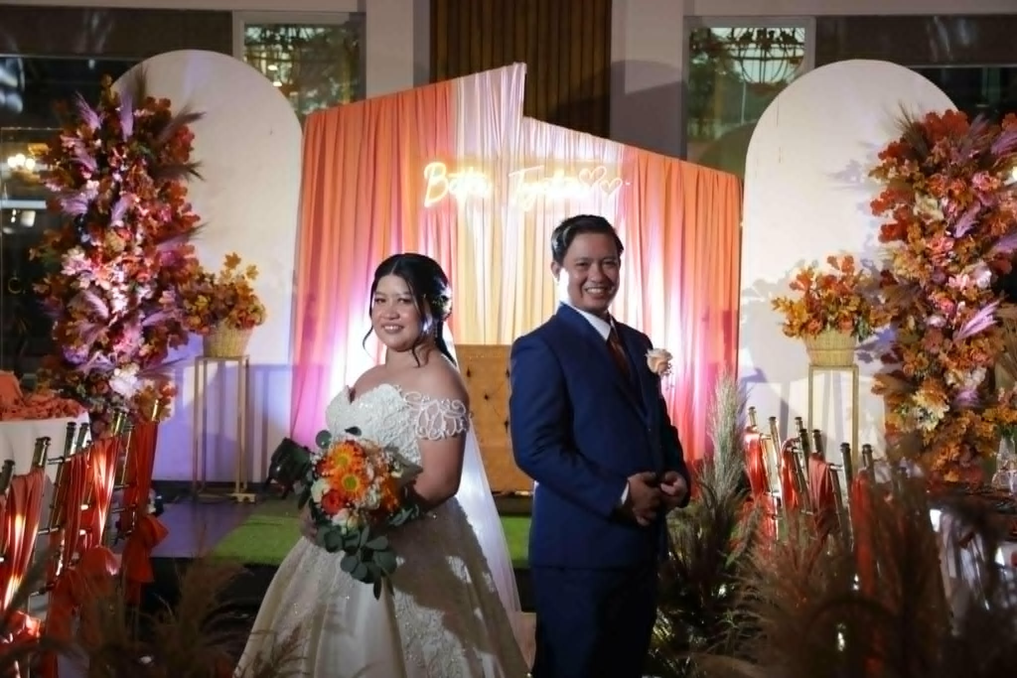 Jean and her husband at their wedding